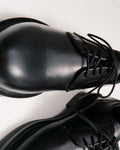 Mid-Heel Derby Calfskin Black