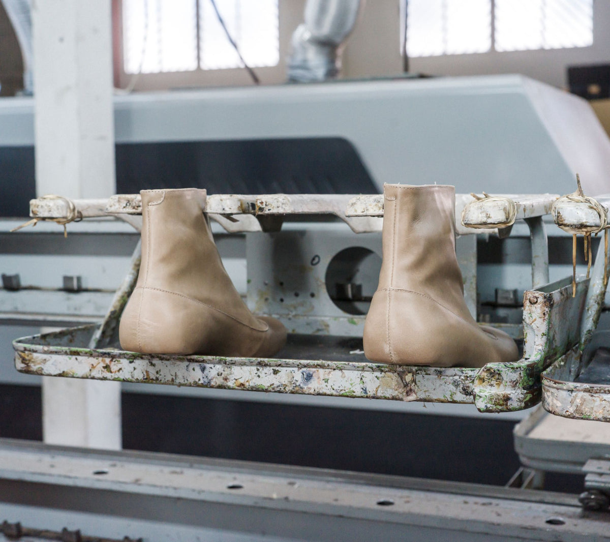 Boots on a production rack